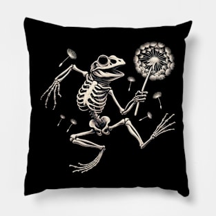 Dandelion Frog, Dandelion Skeleton Frog Pillow