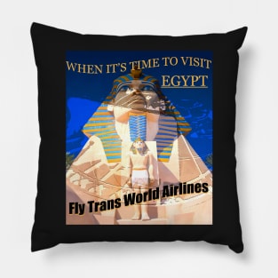 Vintage TWA visit Egpyt add Pillow