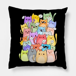 Cluster of cute cats Pillow