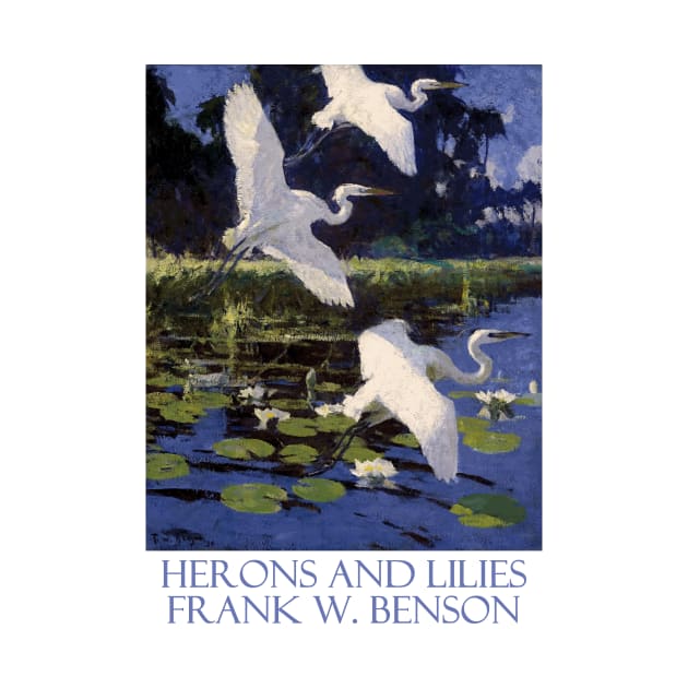 Herons and Lilies by Frank W. Benson by Naves