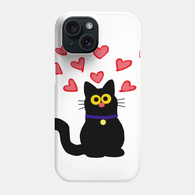 love black kitty Phone Case by wolfmanjaq