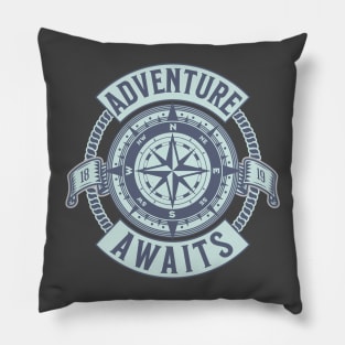 Adventure Awaits Compass Pillow