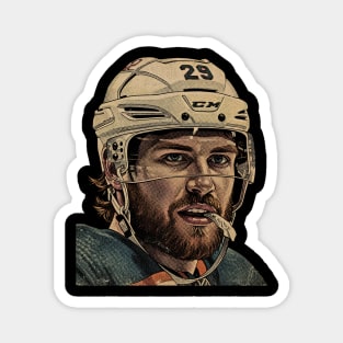 Leon Draisaitl COmics Vintage Black White 90s Magnet