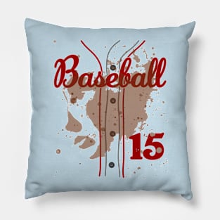 Baseball Jersey Number 15 Kids Baseball Uniform Dirty Funny #15 Pillow