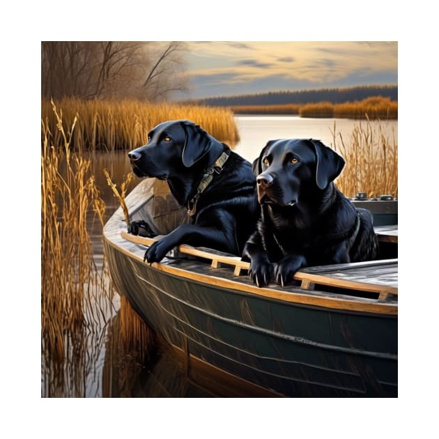 Black Labs on a Boat by AnchoredK9s