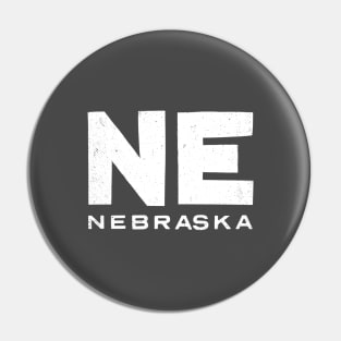 NE Nebraska State Vintage Typography Pin