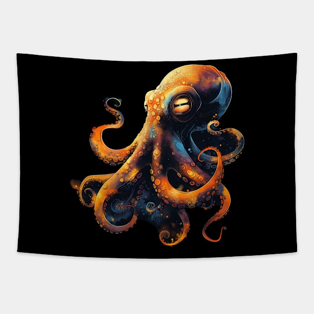 Cosmic Octopus Tapestry by PixelPusherArt