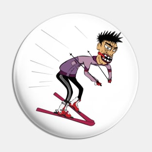 Crazy skier Pin