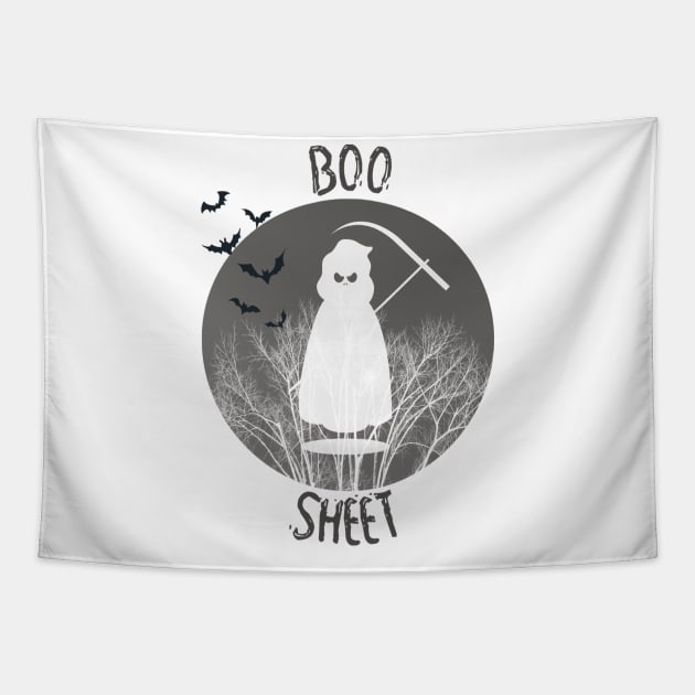 Is Boo Sheet Ghost In Mask Halloween tees Tapestry by SAM DLS