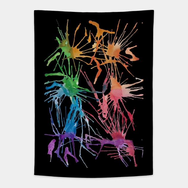 Spectrum Splash Doodle Tapestry by Red Wolf