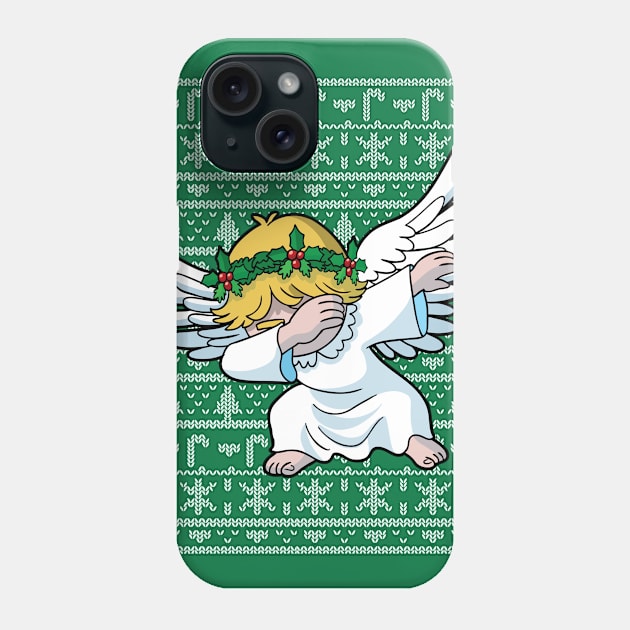 Dabbing Ugly Christmas Sweater Angel Phone Case by E