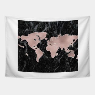 Wanderlust marble - rose gold and striking black Tapestry