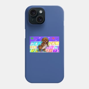 Cavapoo Cavoodle puppy laughing and disco dancing purple- cute cavalier king charles spaniel Phone Case