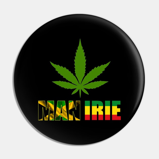 Man Irie Rasta Design Pin by Proway Design