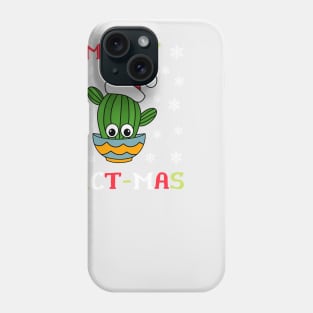 Merry Cact Mas - Cactus With A Santa Hat In A Bowl Phone Case