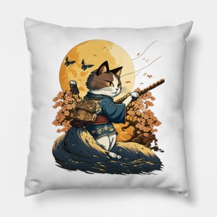 Samurai Cat Pillow