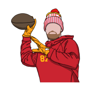 Travis Kelce Wears A Beanie On Christmas T-Shirt