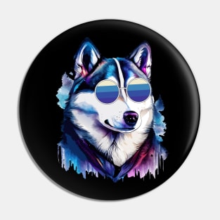 siberian husky sunglasses Pin