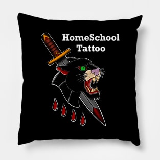 HomeSchoolTattoo Panther Head & Dagger Pillow