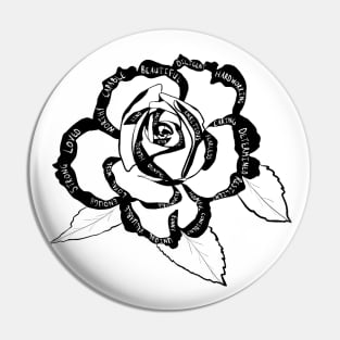 Black Affirmation Words Rose Pin