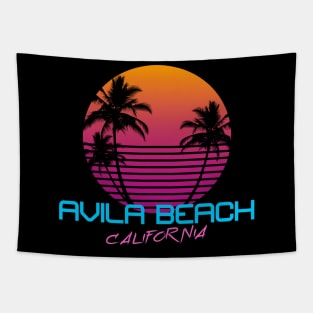 Avila Beach California Retro 80's Sunset Tapestry