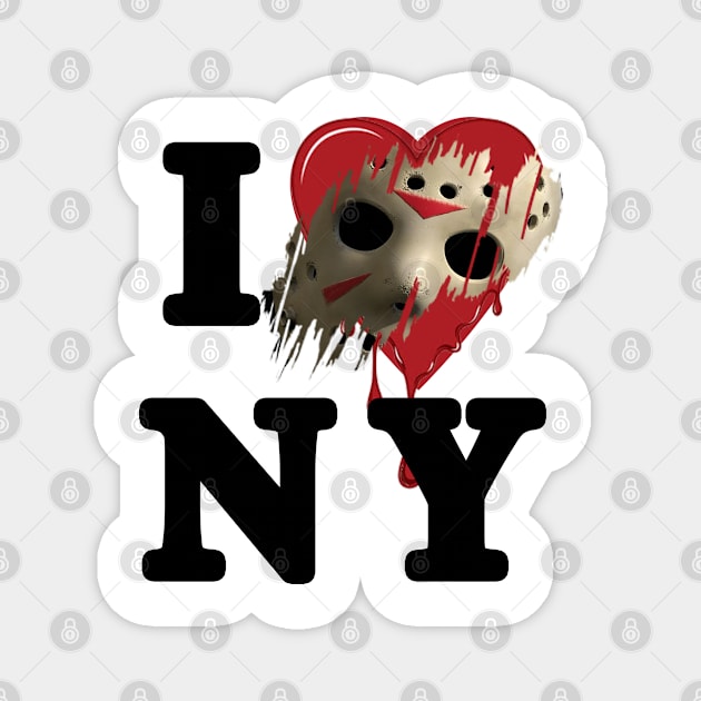 I Love New York, Friday the 13th Magnet by red-leaf