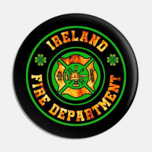 Ireland Fire Department T-Shirt Irish Firefighter Gift Tee Pin