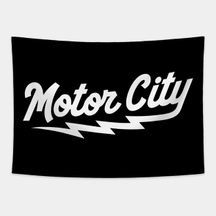 Detroit 'Motor City' Baseball Script Fan T-Shirt: Rev Up Your Style with Detroit Baseball Pride! Tapestry