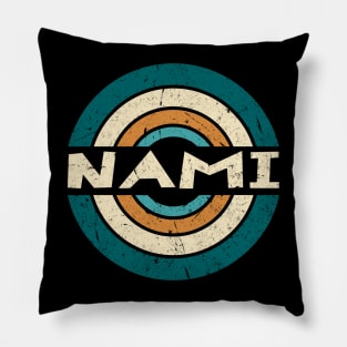 Retro Styles Nami Name Birthday 70s 80s 90s Circle Pillow