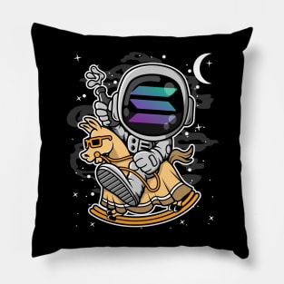 Astronaut Horse Solana SOL Coin To The Moon Crypto Token Cryptocurrency Blockchain Wallet Birthday Gift For Men Women Kids Pillow