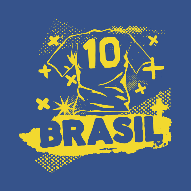 Vintage Brazil Football // Retro Grunge Brasil Soccer by SLAG_Creative