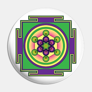 Metatron's Cube Mandala Pin