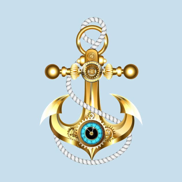 Anchor with clock (Steampunk) by Blackmoon9