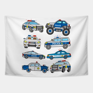 Police Cars Tapestry