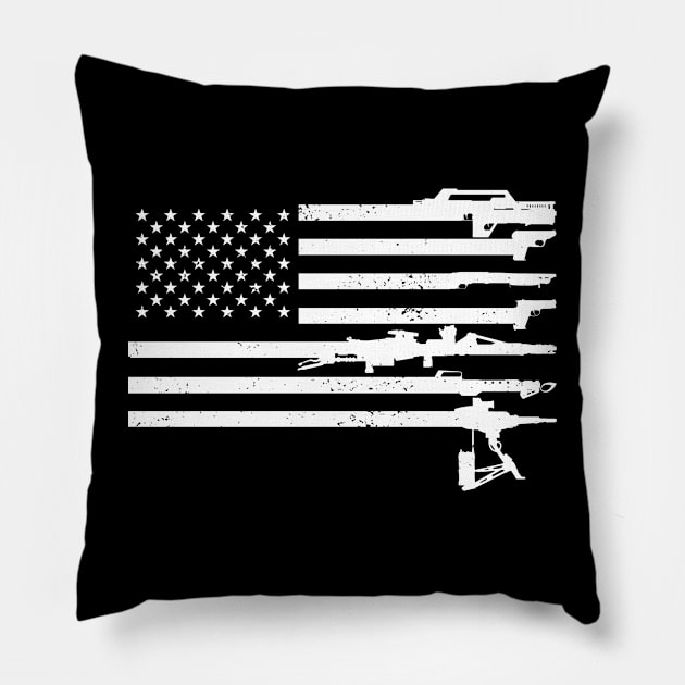 US Flag - USCM Arms - White Pillow by CCDesign