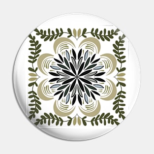 Olive and Sage Mandala Pattern Pin