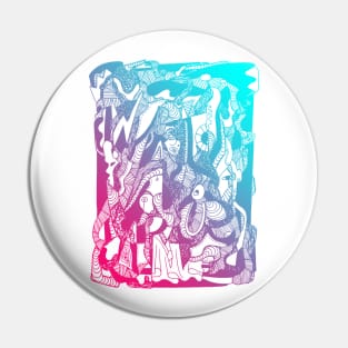 Dual Color Abstract Wave of Thoughts No 4 Pin