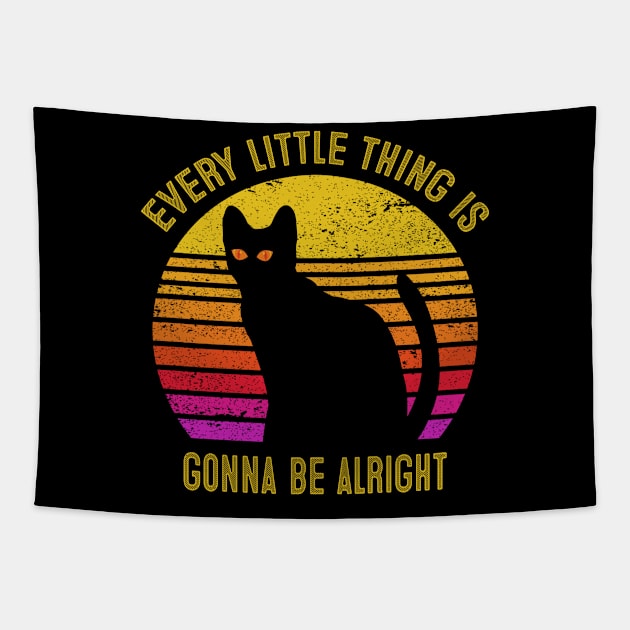 Cat Retro Be Alright Tapestry by tiranntrmoyet