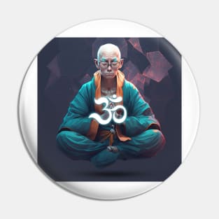 Om meditating man Pin