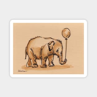 My Balloon: Baby Elephant Watercolor Painting #6 Magnet