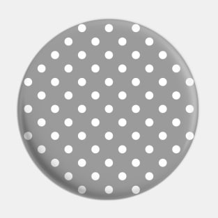 Grey and White Polka Dots Pattern Pin