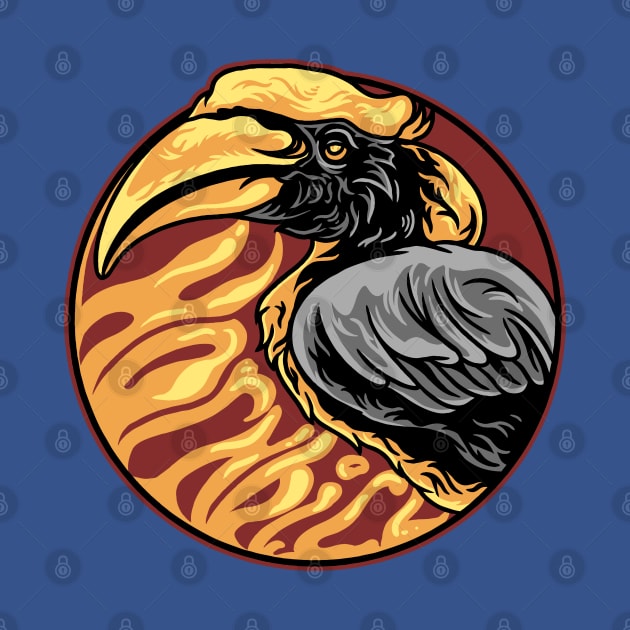 hornbill hand drawn illustration by Mako Design 