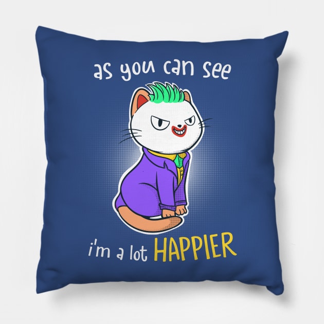 Happy? Pillow by AntoBlank