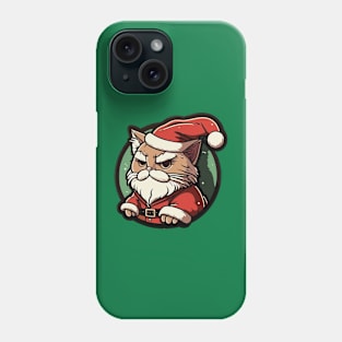 Grumpy Looking Santa Cat Phone Case