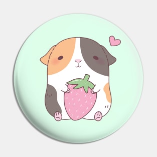 Cute Guinea Pig Loves Strawberry Pin