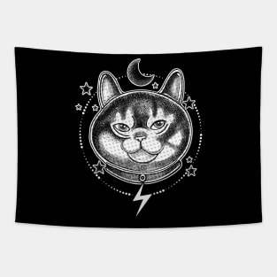 Cats space cat dotwork Tapestry