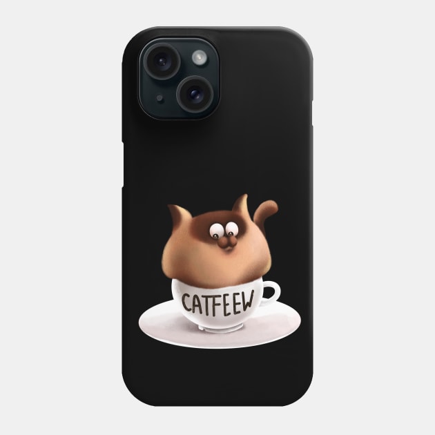 Dalgona Coffee Cat Phone Case by Hameo Art