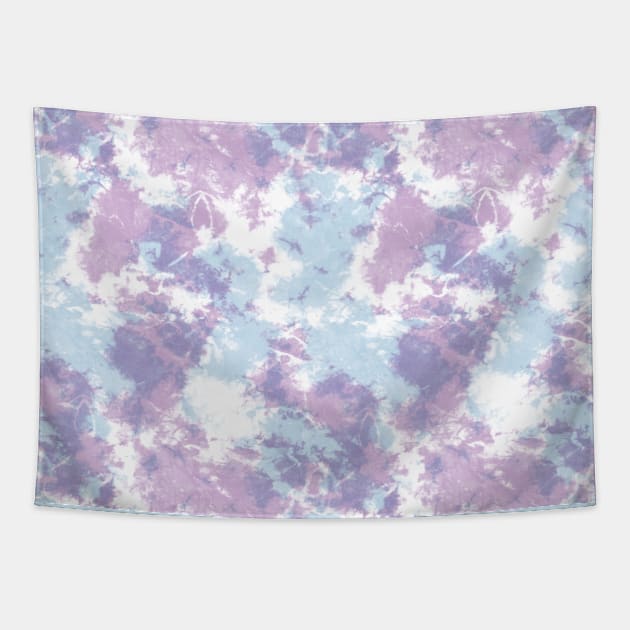 Soft Blue and Purple Tie-Dye Tapestry by Carolina Díaz