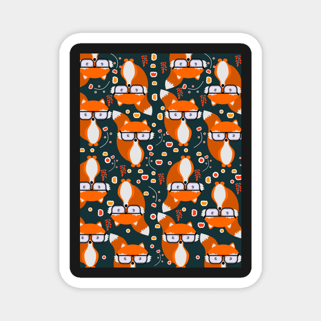 Hipster foxes Magnet by cocodes