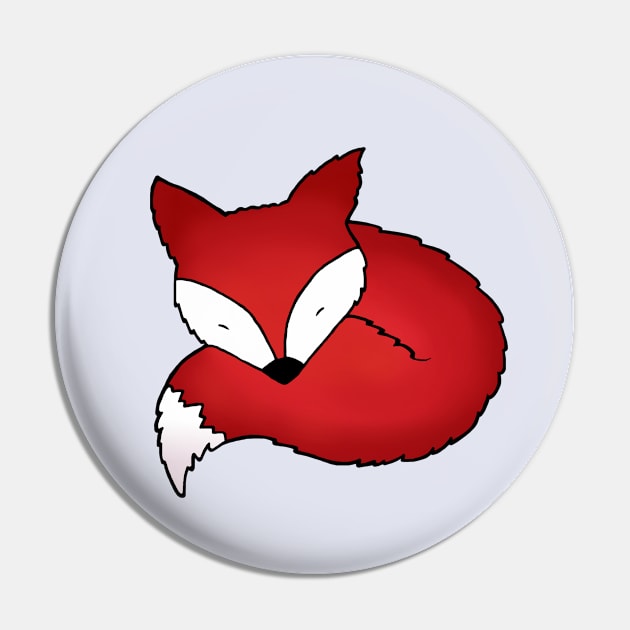 Sleepy Little Fox Pin by staceyromanart